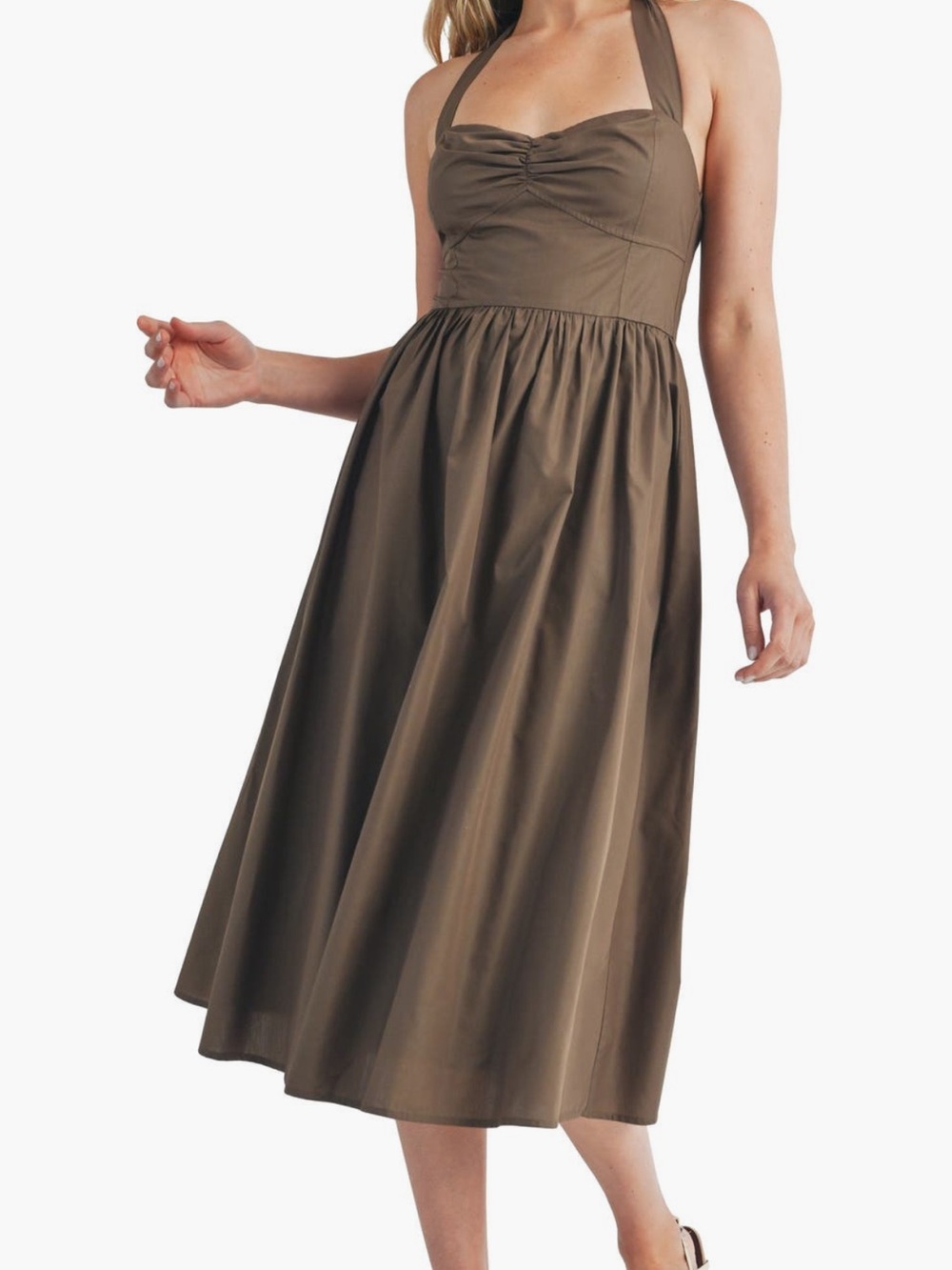 Lush Fit & Flare Halter Dress